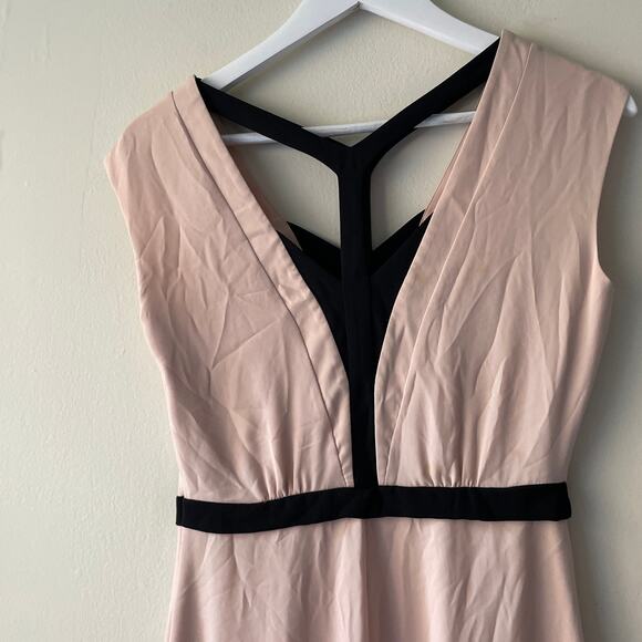 BCBG Maxazria Katryn Bare Pink Color Block Cap Sleeve Knee Length Dress -Size 0 - Picture 7 of 12